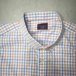 Untuckit Wrinkle-Free Slim fit Mens 2XL Checkered 100% Cotton Button-Down Shirt